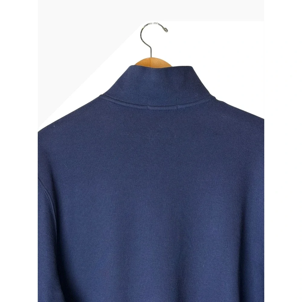 Polo Ralph Lauren Quarter Zip Pullover Men Large Navy Blue‎ Cotton Knit Preppy